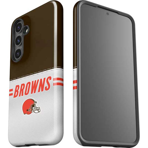NFL Cleveland Browns White Striped Galaxy S24 Impact Case